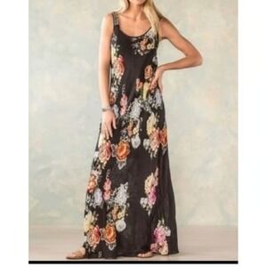 Johnny Was Floral Maxi Dress - Black with Multicolor Floral